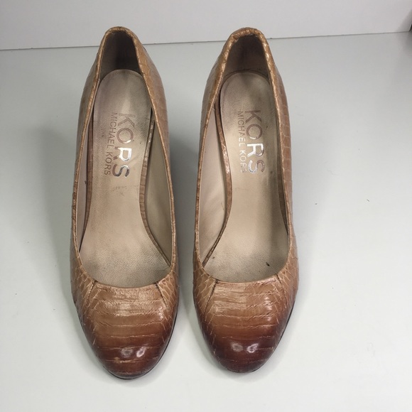 Michael Kors Snake Skin Heels Pumps Ombre Tan 8 - Picture 9 of 9